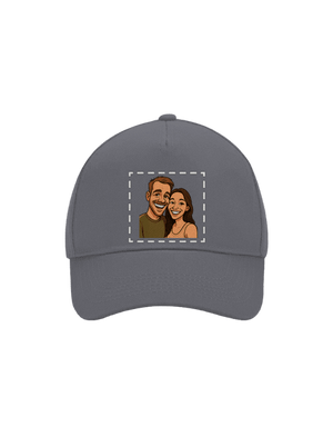 Karikatúra z vlastnej fotky šiltovka baseballka Graphite grey