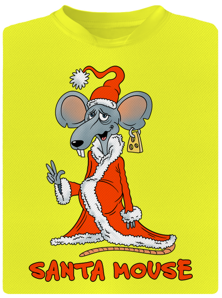 Santa mouse detské športové tričko Neon Yellow