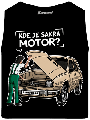 Kde je motor? pánske tielko Black