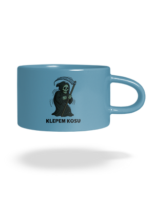 Klepem kosu hrnček makronka Blue Macaron