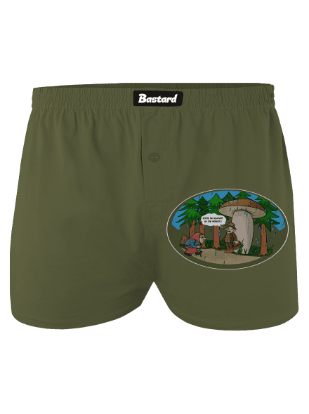 Babička a hubár pánske trenky Khaki
