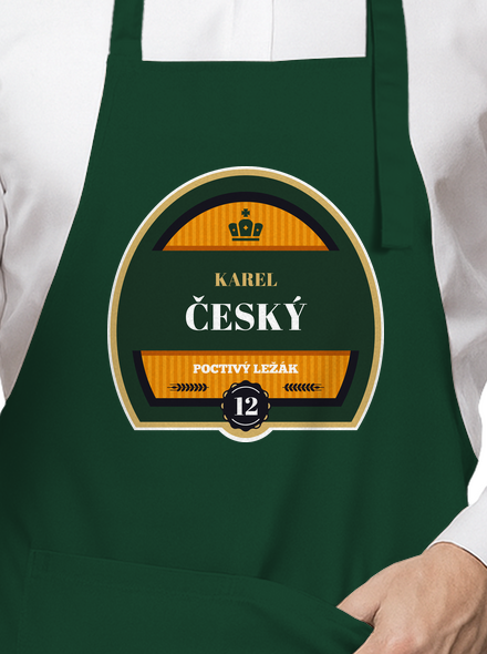 Pivná etiketa zástera Bottle Green