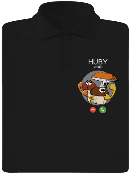 Huby volajú pánska polokošeľa Black