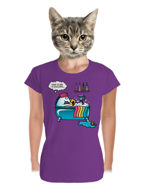 Ako sa stať jednorožcom dámske tričko prémium Purple