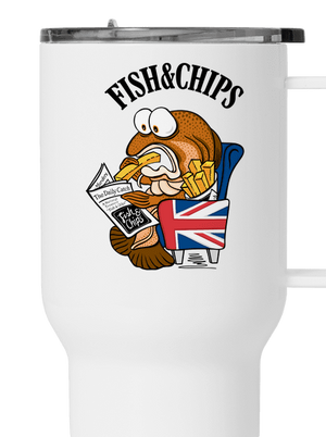 Fish and chips termohrnček White
