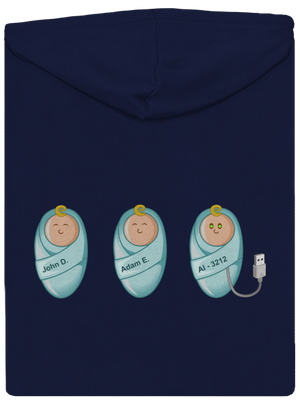 AI baby pánska mikina na zips Navy