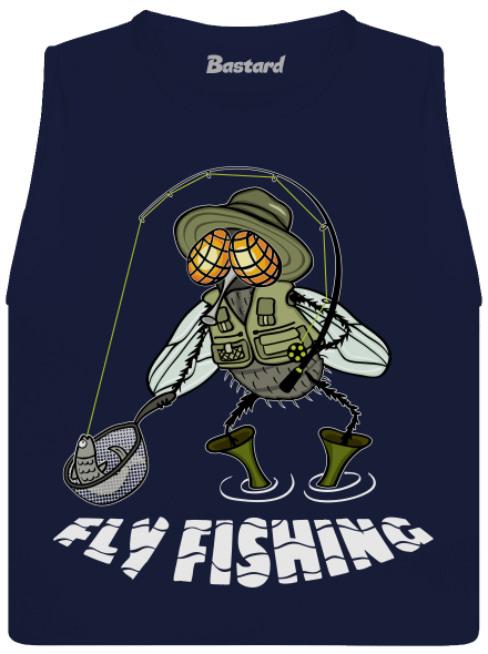 Fly fishing dámske tielko voľné Navy