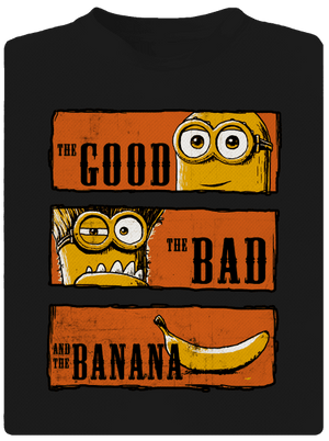 Hodný zlý a banán pánske športové tričko Black