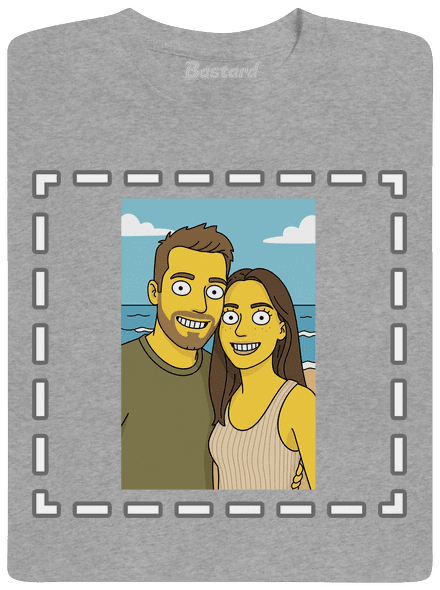 Simpsonovi z vlastnej fotky pánske tričko Sport Grey