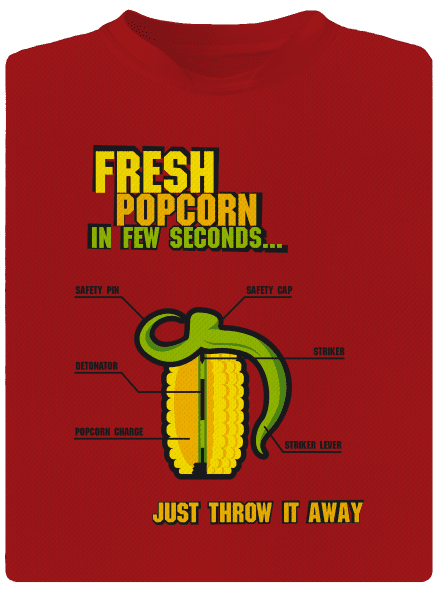 Popcorn grenade pánske športové tričko Red Mal