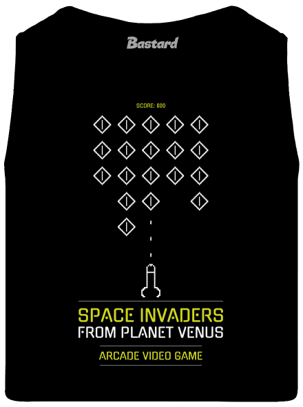 Space Invaders pánske tielko Black