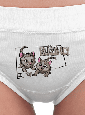 Mačací horoskop: Blíženci dámske nohavičky White