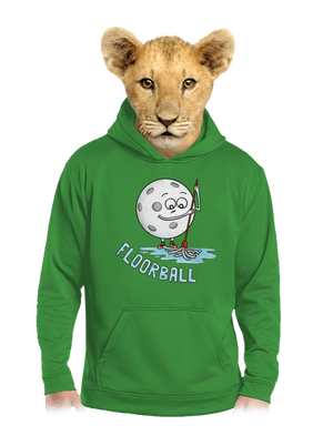 Floorball detská mikina klokanka Kelly Green AWD