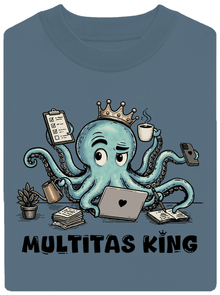 Multitas king unisex mikina bez kapucne Nordic Blue