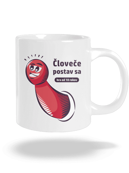Človeče postav sa veľký hrnček White