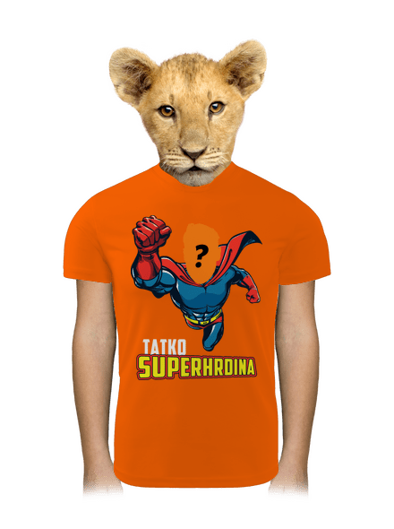 Tatko superhrdina detské športové tričko Neon Orange