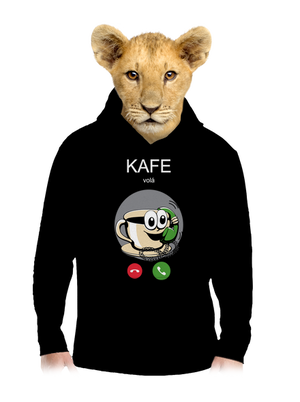 Kafe volá detská mikina klokanka Black