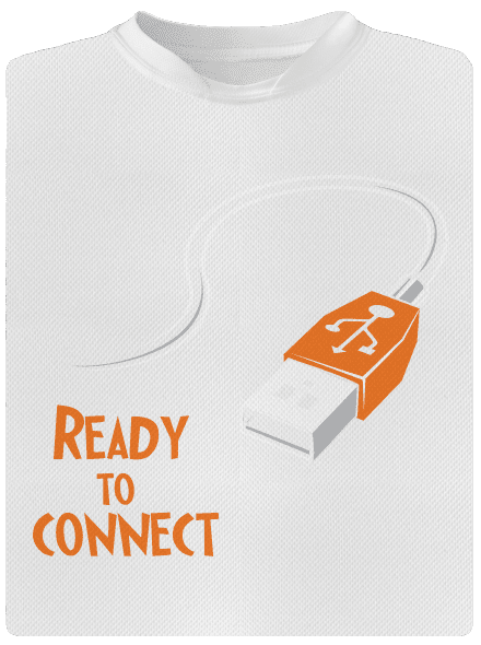 USB pripojenie pánske športové tričko White