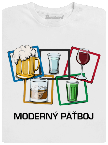 Moderný päťboj pánske tričko White