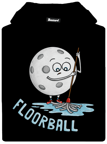 Floorball detská mikina klokanka Black