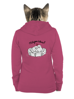 Milujem túlenie dámska mikina na zips Magenta