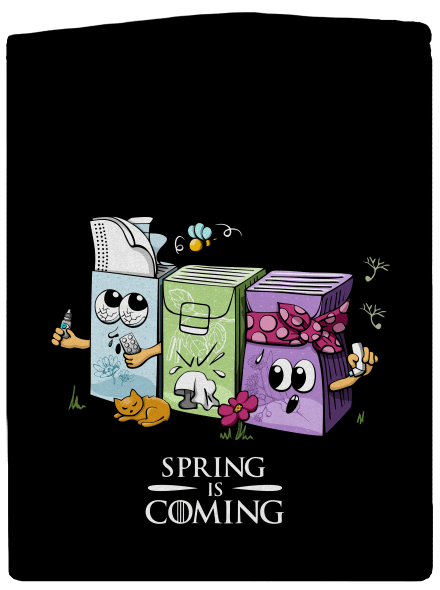 Spring is coming pánska mikina na zips Black