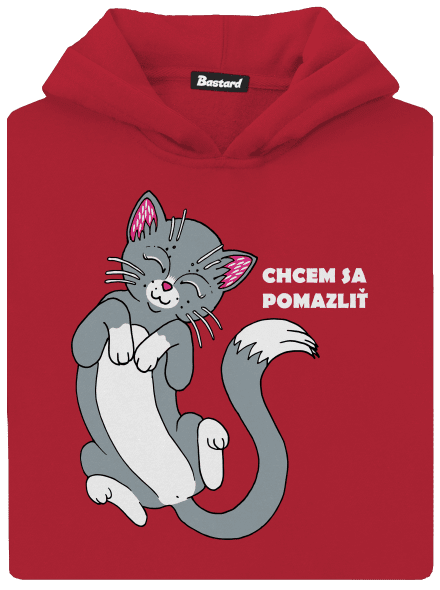 Chcem sa pomazliť detská mikina klokanka Fire Red