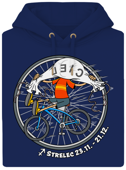 Cyklistický horoskop: Strelec unisex mikina premium Navy