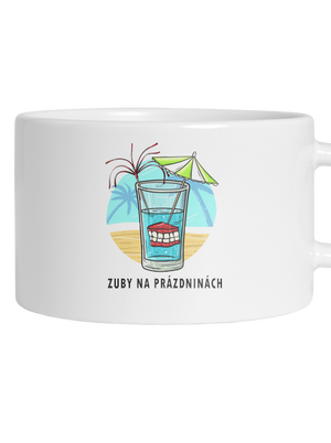 Zuby na prázdninách hrnček makronka White