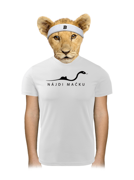 Nájdi mačku detské športové tričko White