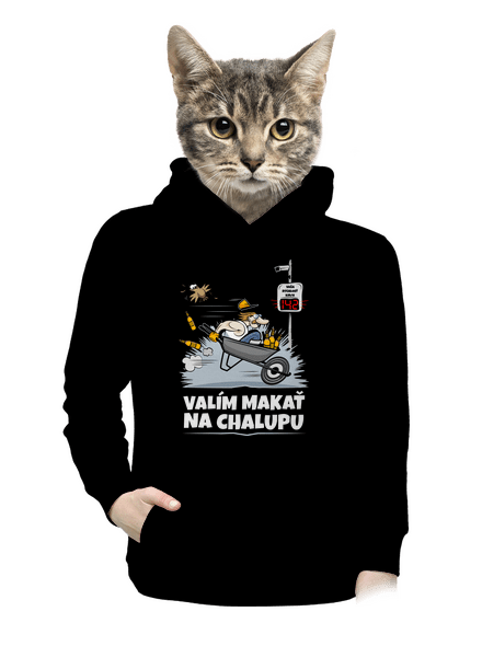 Valím na chalupu dámska mikina klokanka Black