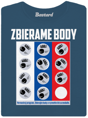 Zbierame body - hokej dámske tričko prémium Petrol Blue