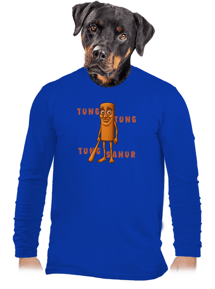 Tung Tung Tung Sahur – Italian Brainrot pánske dlhý rukáv Royal Blue
