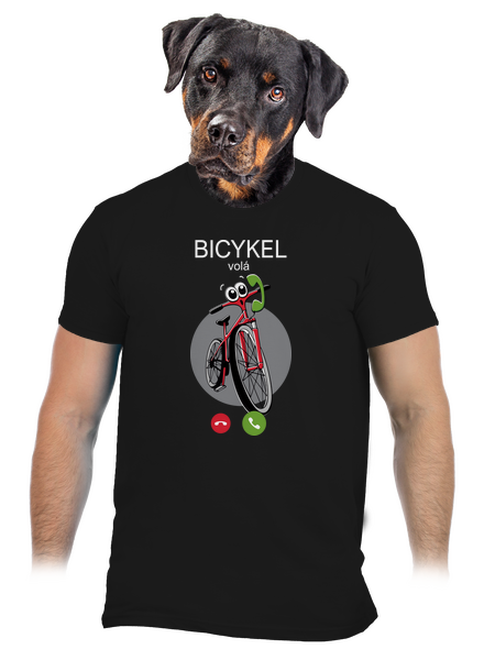 Bicykel volá pánske tričko Black