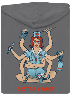 Sestra v akcii dámska mikina na zips Steel Gray