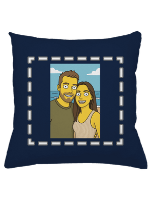 Simpsonovi z vlastnej fotky vankúš Dark Navy