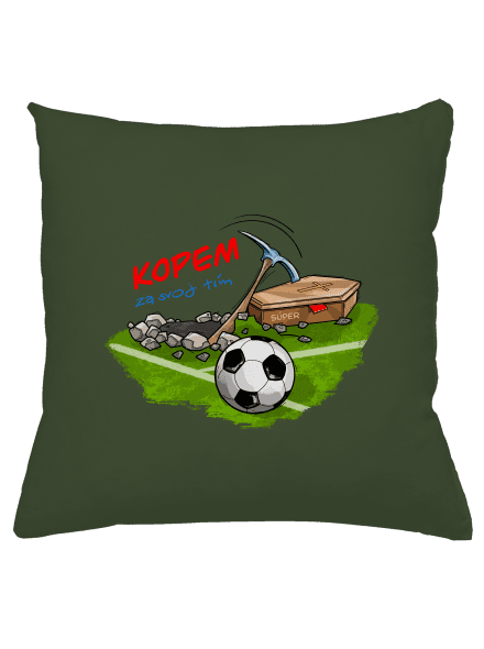 Kopem za svoj tím vankúš Olive Green