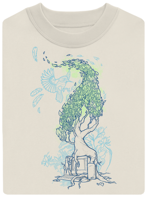 Nature vs. Technology unisex mikina bez kapucne Off White