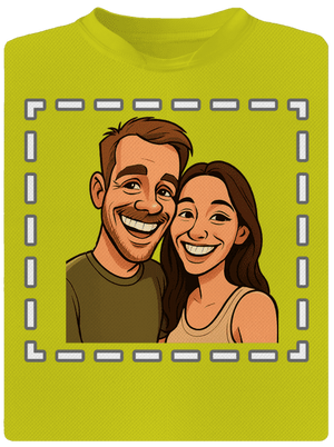 Karikatúra z vlastnej fotky pánske športové tričko Neon Yellow