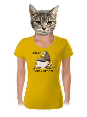V presse dámske tričko Yellow