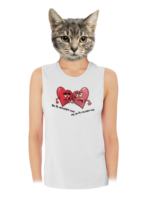 Srdiečka dámske tielko voľné White