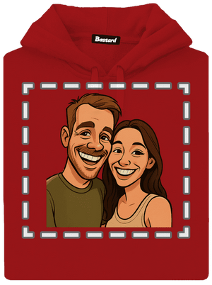 Karikatúra z vlastnej fotky dámska mikina klokanka Red Mal