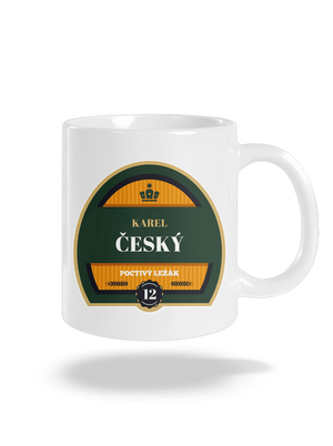 Pivná etiketa klasický hrnček White