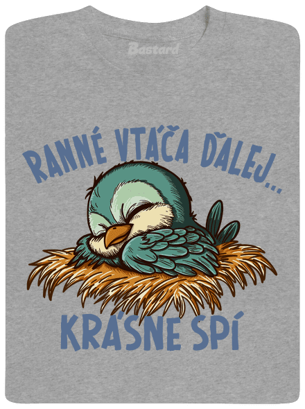 Ranné vtáča spí pánske tričko Sport Grey