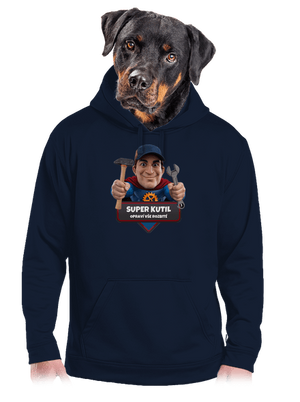 Super otec pánska mikina klokanka Navy