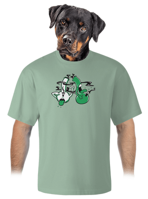 Bongo kašeľ unisex tričko oversized Sage