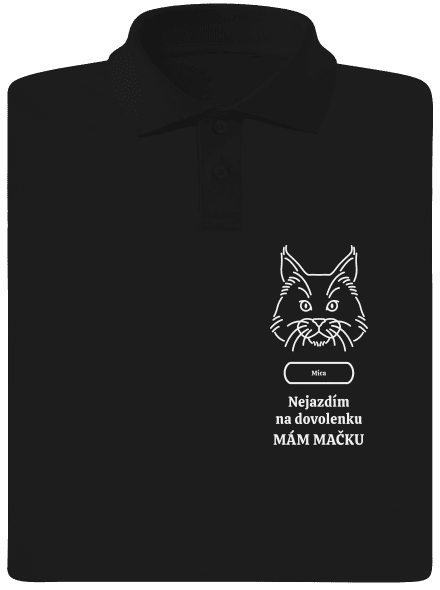Nemôžem, mám mačku pánska polokošeľa Black