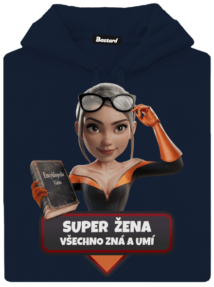 Super mama pánska mikina klokanka Navy