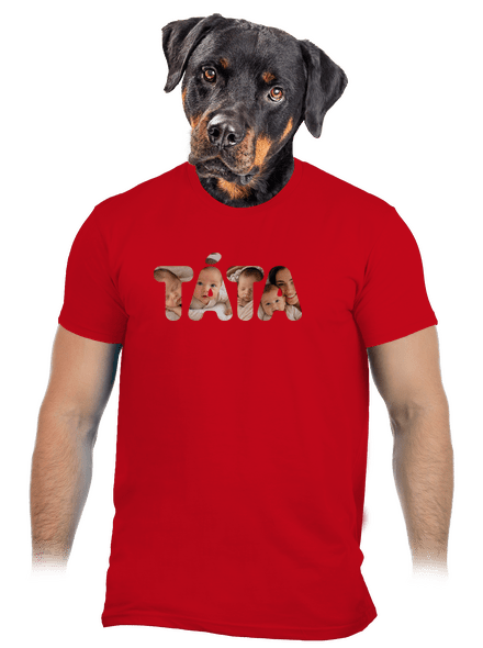 Nápis ocko z vlastných fotiek pánske tričko Red
