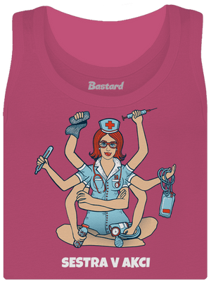 Sestra v akcii dámske tielko klasické Magenta